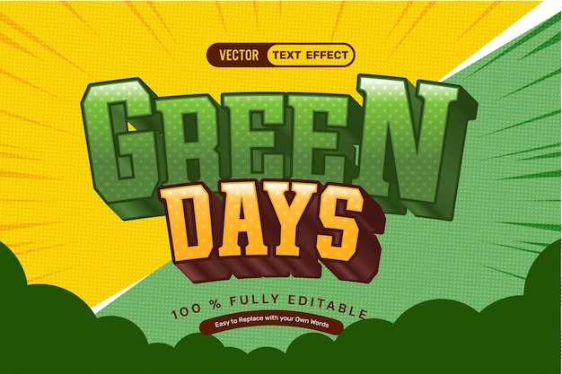 Efecto de texto editable de Green Days