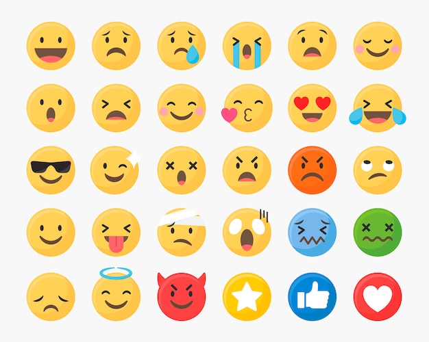 Vector gratuito emoji mixto conjunto