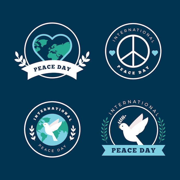Vector gratuito etiquetas del día internacional de la paz