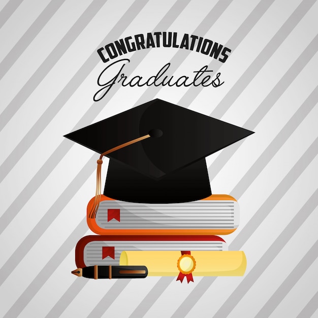 Vector gratuito felicitaciones fondo de graduación