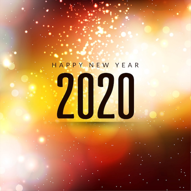 Vector gratuito feliz año nuevo 2020 fondo moderno brillo