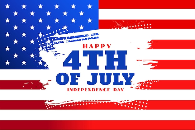 Feliz cuatro de julio fondo de bandera del día de la independencia americana