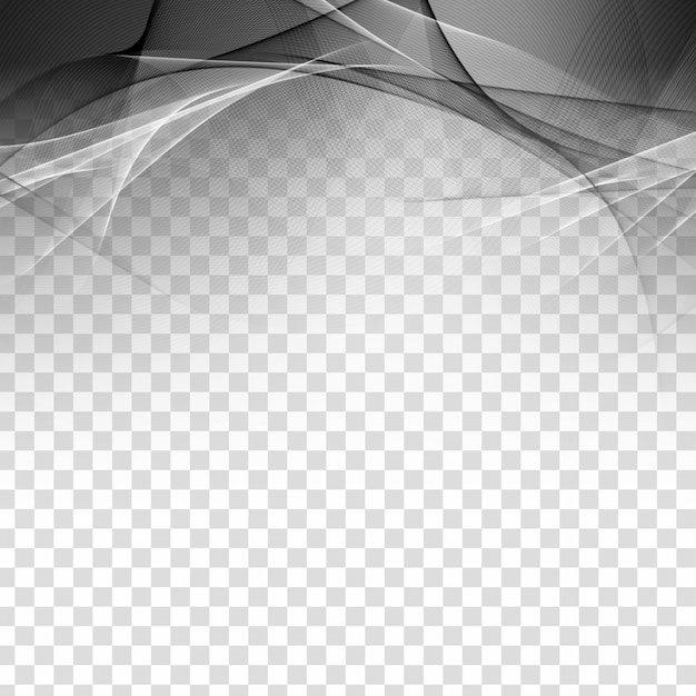 Vector gratuito fondo transparente elegante de la onda gris abstracta