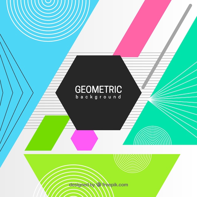 Vector gratuito fondo abstracto colorido con figuras geométricas