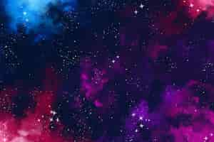 Vector gratuito fondo colorido galaxia acuarela