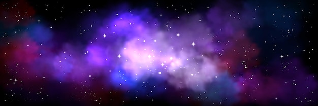 Vector gratuito fondo espacial con nebulosa y estrellas realistas