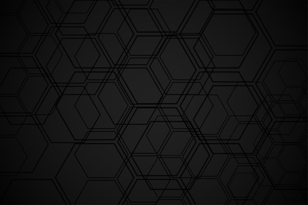 Vector gratuito fondo negro con formas hexagonales