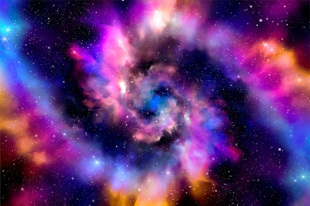 Vector gratuito fondo de pantalla de galaxia de acuarela pintado a mano