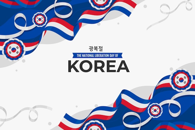 Vector gratuito fondo plano para la celebración del día de la liberación nacional de corea del sur