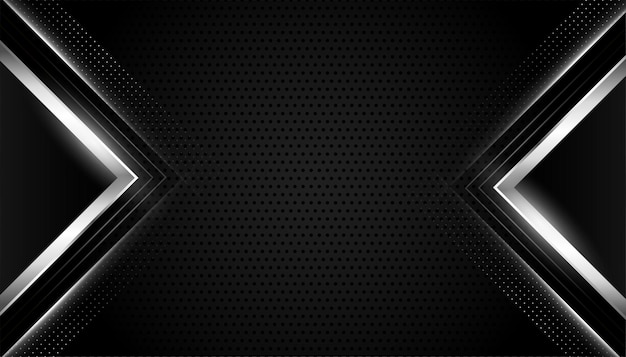Vector gratuito fondo realista negro con formas geométricas plateadas