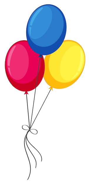 Vector gratuito globos coloridos del helio en el fondo blanco