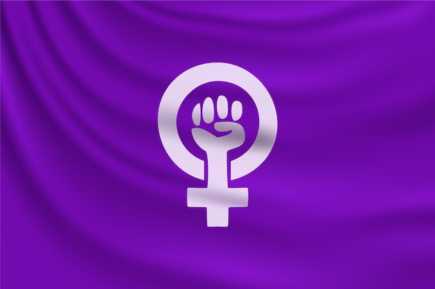 Vector gratuito ilustración de bandera feminista realista