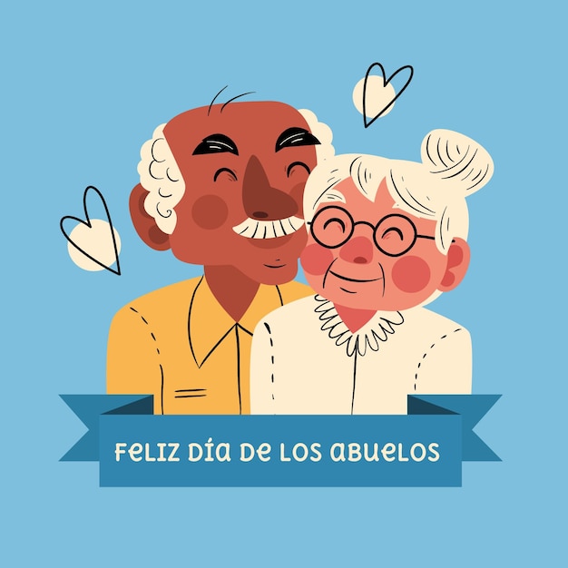Vector gratuito ilustración de celebración del día de los abuelos.
