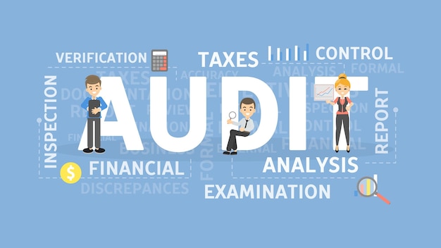 Vector gratuito ilustración del concepto de auditoría idea de examen y control de impuestos