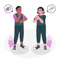 Vector gratuito ilustración del concepto de lenguaje de señas