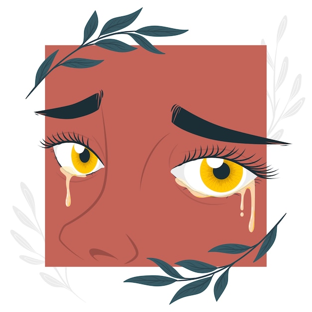 Vector gratuito ilustración del concepto de ojos llorando