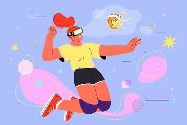 Vector gratuito ilustración de deportes virtuales de diseño plano