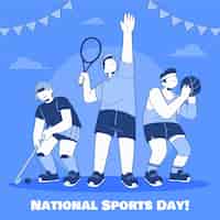 Vector gratuito ilustración del día nacional del deporte