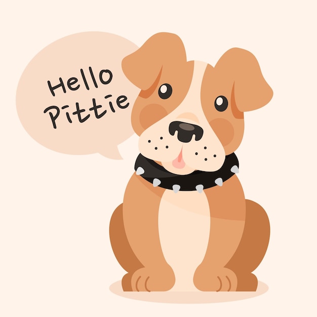 Vector gratuito ilustración de dibujos animados lindo pitbull
