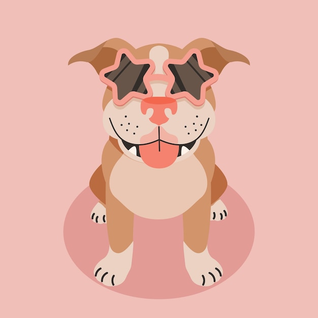 Vector gratuito ilustración de dibujos animados lindo pitbull