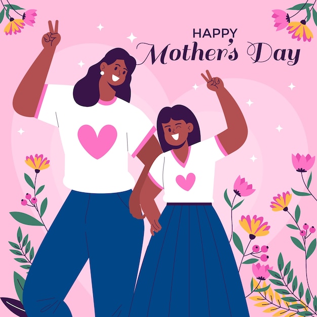 Vector gratuito ilustración plana para la celebración del día de la madre.