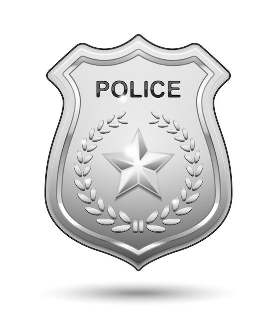 Vector gratuito insignia de policía aislada