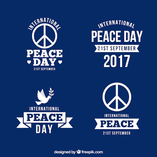 Vector gratuito insignias del día internacional de la paz