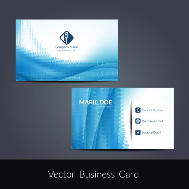 Vector gratuito modelo de la tarjeta de visita del color azul