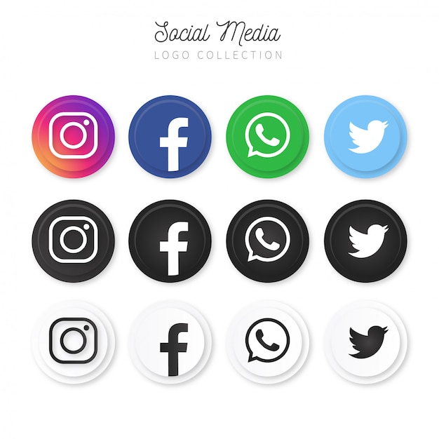 Vector gratuito moderna colección de logos en redes sociales.