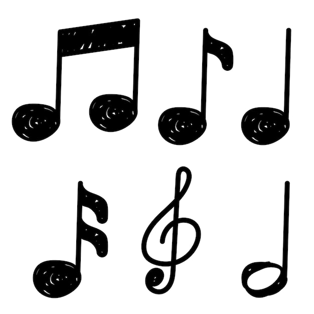 Vector gratuito notas de música estilo doodle