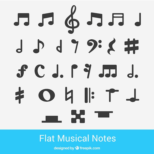 Vector gratuito notas musicales planas