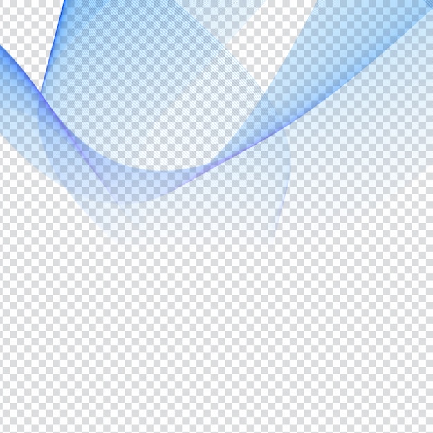 Vector gratuito ondas abstractas azules en fondo transparente