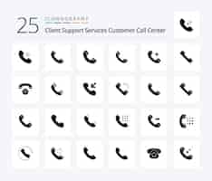 Vector gratuito paquete de íconos call 25 solid glyph que incluye el timbre del teléfono móvil eliminar hospital