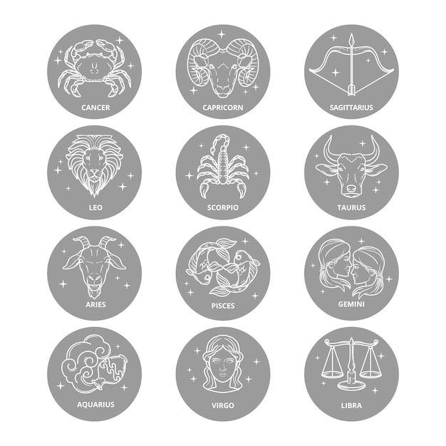 Vector gratuito paquete de signos del zodíaco estilo dibujado a mano