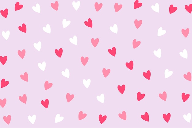Vector gratuito patrón de corazón de amor romántico para valentines papel de embalaje impresión