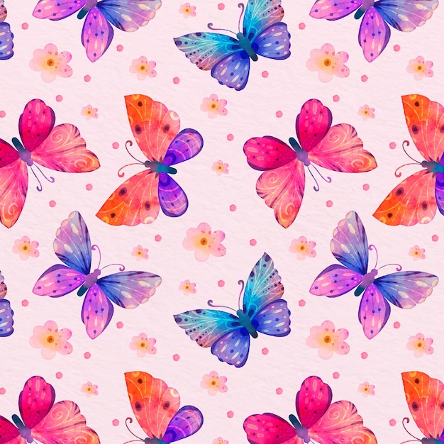 Vector gratuito patrón de mariposa dibujado a mano