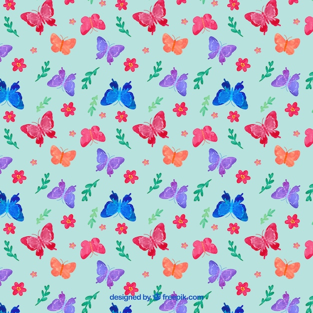 Vector gratuito patrón de mariposas de colores
