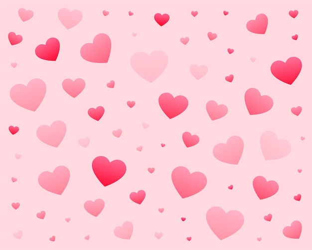 Vector gratuito precioso patrón de corazones en diferentes tamaños.