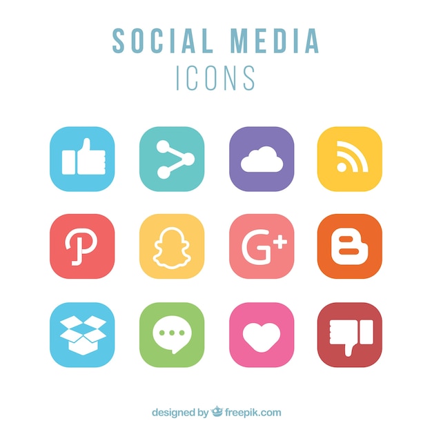 Vector gratuito set de iconos de redes sociales