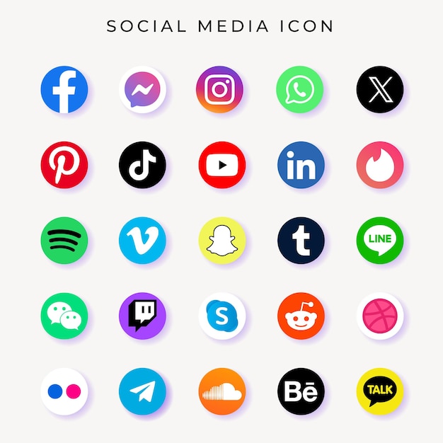 Vector colección de logotipos de las redes sociales