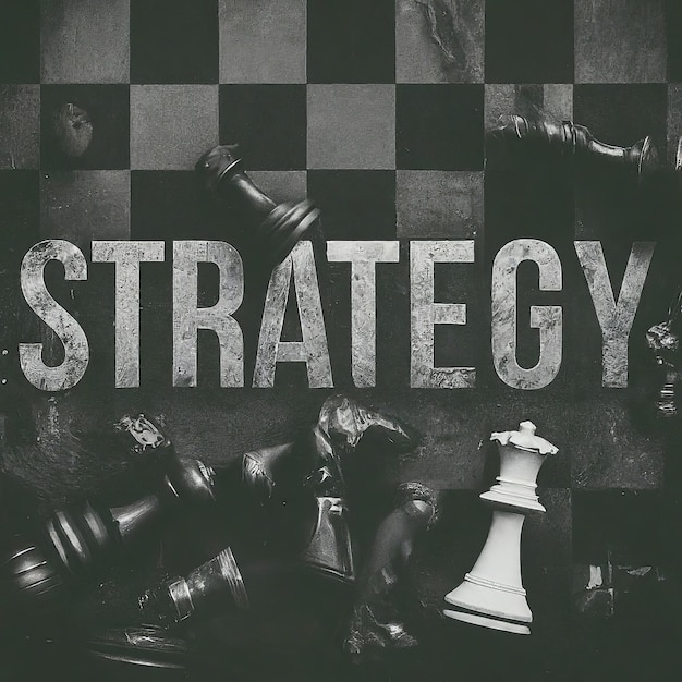 Vector concepto de ajedrez con estrategia de palabras concepto de ajedrecas con estrategia de letras