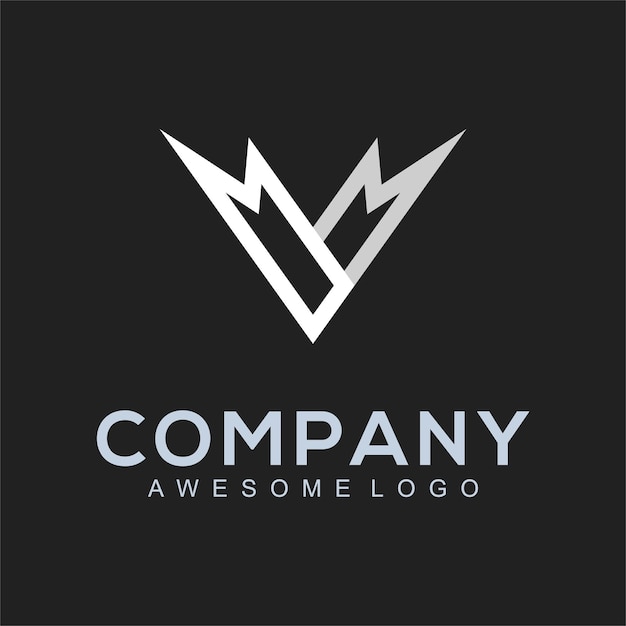 Concepto de línea de plantilla de diseño de logotipo de letra V