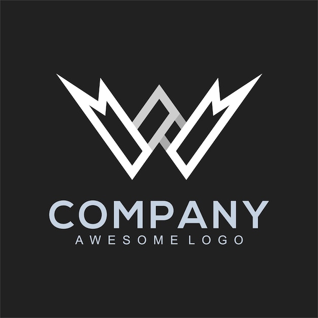 Concepto de línea de plantilla de diseño de logotipo de letra W