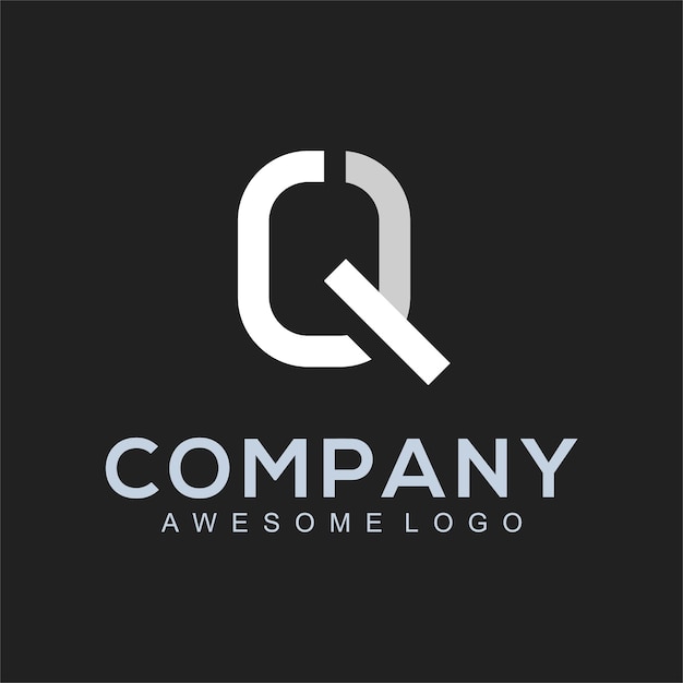 Concepto de línea de plantilla de diseño de logotipo de letra Q