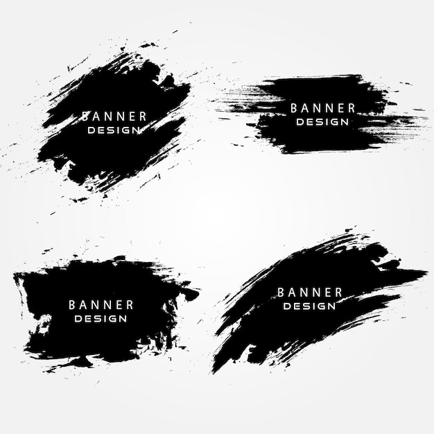 Vector conjunto de diseño de elementos de banner grunge