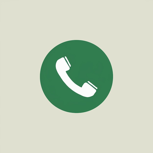 Vector un círculo verde con un teléfono en él que dice teléfono