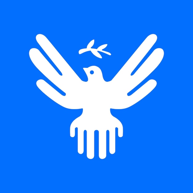 Vector dove bird matisse ingenuo hippie groovy bloblend peculiar estilo logo vector icono ilustración