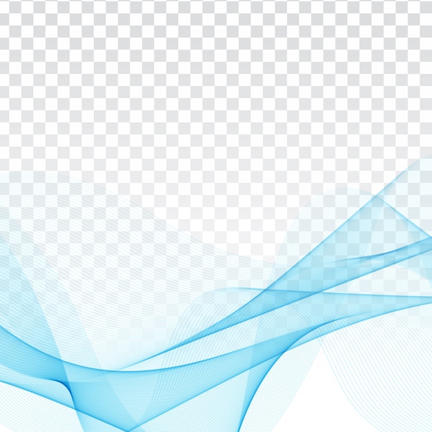 Vector diseño abstracto elegante onda azul sobre fondo transparente