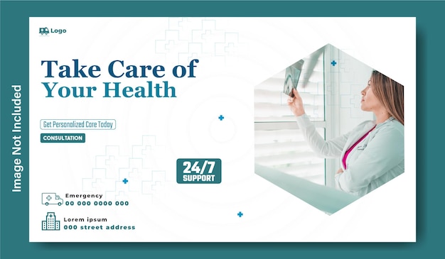 Vector diseño de plantillas de anuncios web de servicios médicos