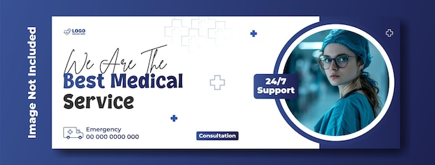 Vector diseño de plantillas de banners de portada promocionales para anuncios de servicios médicos